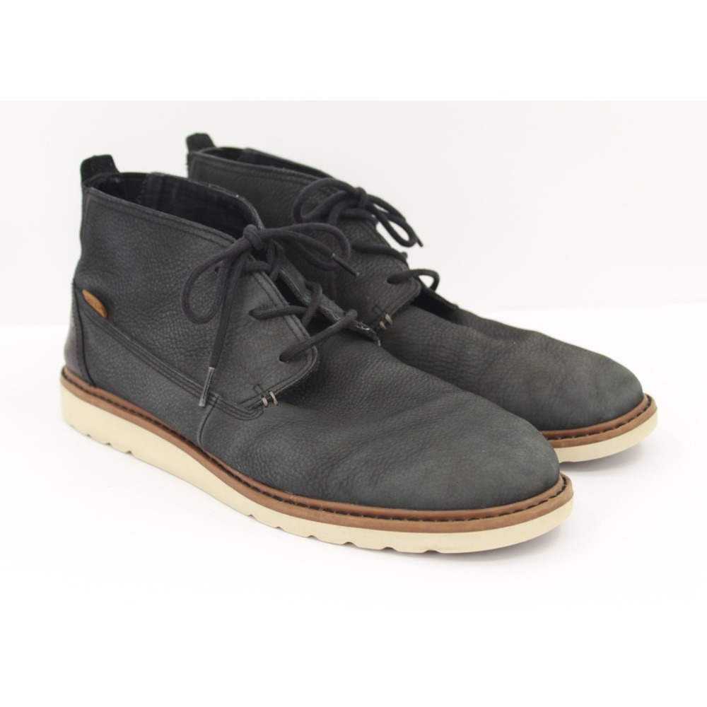 REEF Voyage Chukka Boots MENS 12‎ Black Suede Leather Casual Beach Coastal